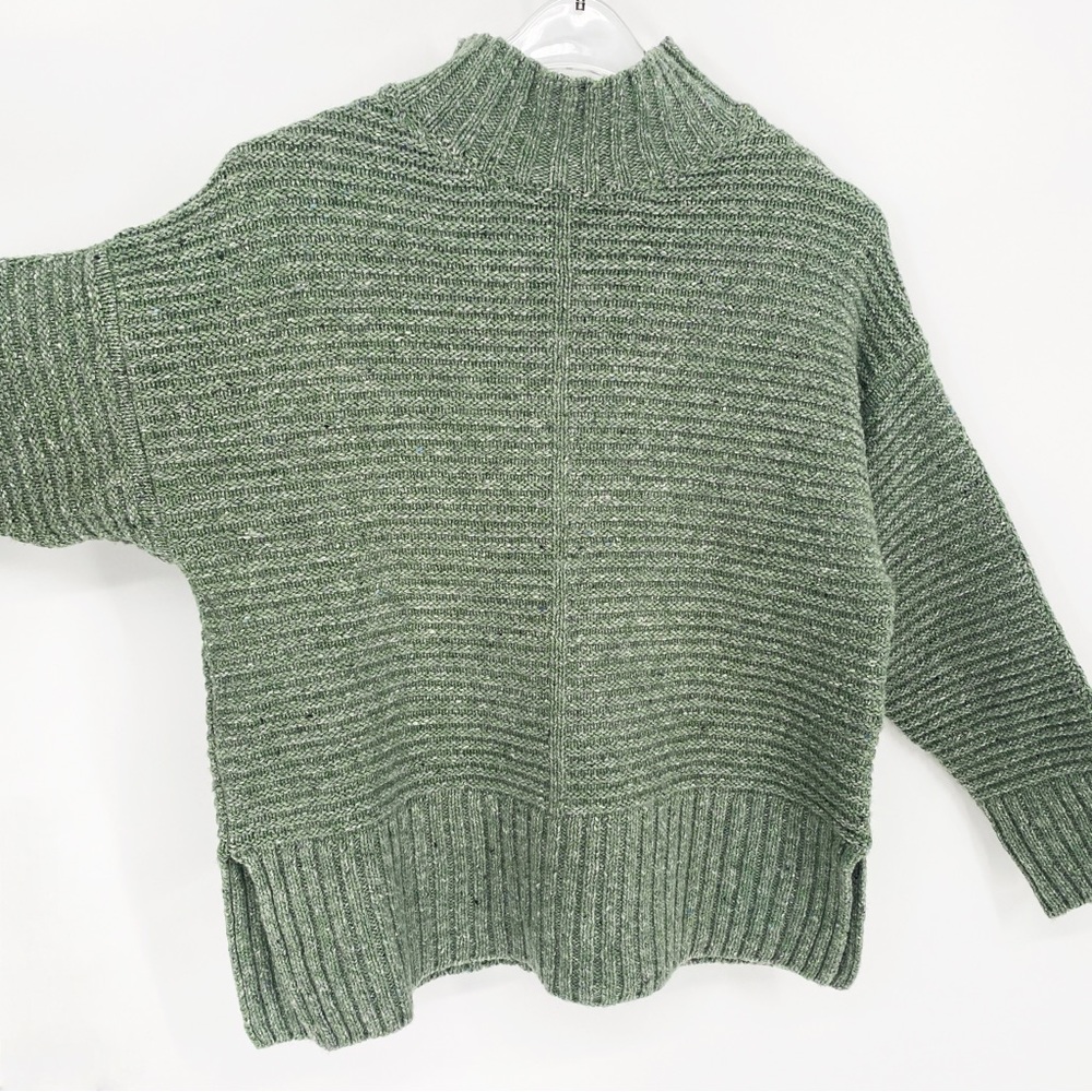 IRELANDS EYE | Iris Funnel Neck Wool-Cashmere Blended Sweater in Green | S - Picture 8 of 14